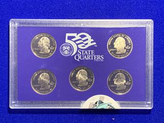 2007 USA Quarter Dollar State Quarter Set c/w Montana, Washington, Idaho, Wyoming and Utah.