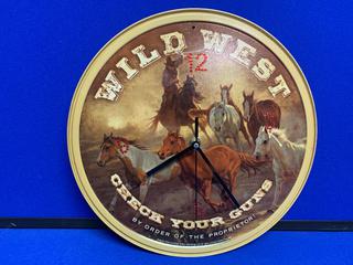 12" Wild West Wall Clock.
