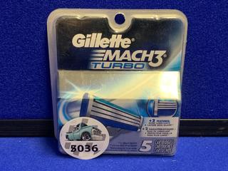 Box of Gillette Mach 3 Turbo Blades (5 Cartridges).