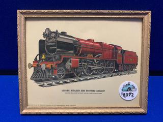 10"x8" Framed London, Midway & Scottish Railway  "Royalscot" Locomotive Print.