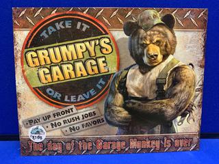 16"x12" Grumpy's Garage Sign.