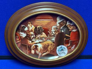 Franklin Mint Fine Porcelain Decorative Plate "Games Over" 11"x18" w/Frame.