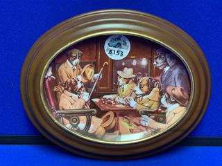 Franklin Mint Fine Porcelain Decorative Plate "Full House" 11"x18" w/Frame.