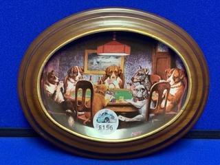 Franklin Mint Fine Porcelain Decorative Plate "An Ace In The Hole" 11"x18" w/Frame.
