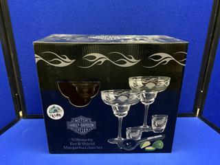 Harley Davidson Silhouette Bar & Margarita Glasses.