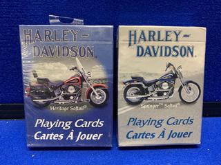 (2) Harley Davidson Playing Card Decks.