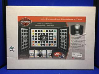 Harley Davidson Poker Chip Display Case, 42"x15" (Chips Not Included).