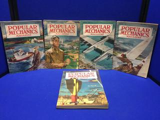 (5) Assorted Vintage Popular Mechanics Magazines.