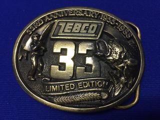 Zebco 33rd Anniversary Belt Buckle.