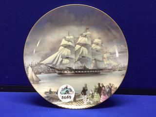 Franklin Porcelain 9" Decorative Plate, The Great Clippers Collection "Marco Polo".