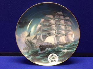 Franklin Porcelain 9" Decorative Plate, The Great Clippers Collection "Cutty Sark".