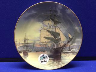 Franklin Porcelain 9" Decorative Plate, The Great Clippers Collection "Flying Cloud".