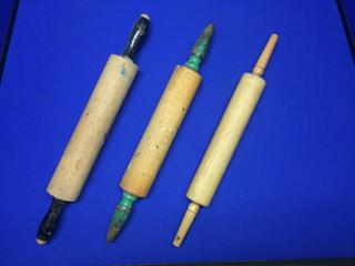 (3) Vintage Rolling Pins.