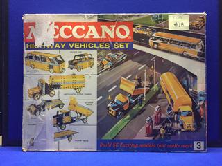 Meccano Highway Vehicles Set.