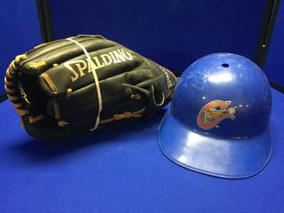 Spalding 13" Baseball Glove, Base Ball and Canons Novelty Cap.