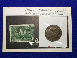 1927 Canada Stamp and Coin Collection "Canada 50th Anniversary".