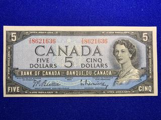 1954 Canada Five Dollar Bank Note, S/N IS8621636.