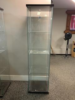 Four Shelf Glass Display Case 16"x14"x63".