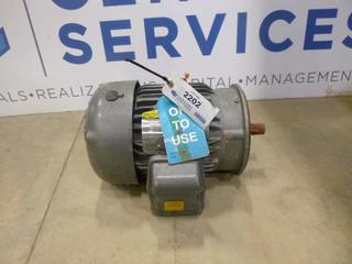 Baldor Super-E Severe Duty Industrial Motor, Model 841XL, 5 HP, 3 Phase, 575V, 4.80A, 3505 RPM, S/N 590656-001  (S-2-1)