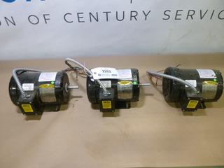 (3) Unused  Baldor Dirty Duty Pus Marine Duty Motors, 0.75 HP, 3 Phase, 575V, 1.1A, 1760 RPM (C1)