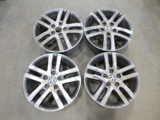 (4) 16 In. Volkswagen 5 Stud Aluminum Rims (Row 1)