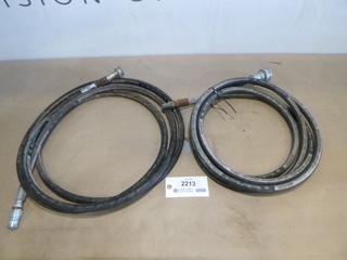 (2) Aeroquip Matchmate 1/2 In. 2900 PSI Hydraulic Hoses, Part GH633, Approx. 16 Ft. Long (C-1)