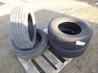 (2) Goodyear Wrangler P265/70R17 Tires, (1) Kumho Solus 225/55R19 Tire, (1) Hankook Optimo 225/55R19 Tire