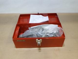 Unused Mathey Dearman 1 In. - 8 In. Jackscrew Chain Pipe Clamp Kit, Part D231, SN M63414, c/w 16 In. Tool Box (C1)