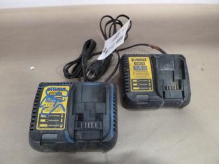 (2) Dewalt DCB115 Battery Charger c/w 12V/20V Max, Lithium Ion (B1)