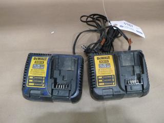 (2) Dewalt DCB115 Battery Charger c/w 12V/20V Max, Lithium Ion (B1)