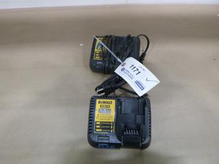 (2) Dewalt DCB115 Battery Charger c/w 12V/20V Max, Lithium Ion (B1)