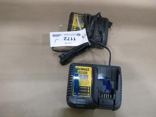 (2) Dewalt DCB115 Battery Charger c/w 12V/20V Max, Lithium Ion (B1)