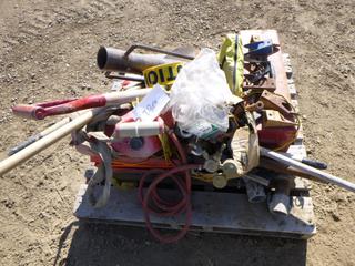 Assortment of Shovels. Tool Box, Water Fitting, Air Hose and More (Row 2)