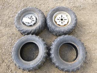 (2) Dunlop KT425 25x1012 Tires, (2) Dunlop KT127 25x10-12 Tires w/ Rims