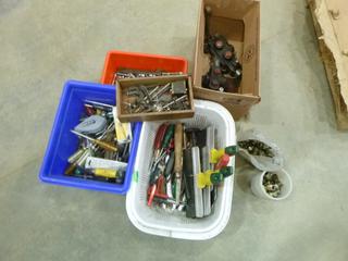 Qty of Assorted Tools: Fittings, Sockets, Screwdrivers, Knives, Chalk Line, Trowels, Clamps, Extensions (J-4-1)