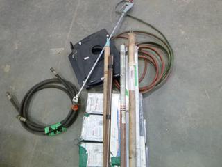 Qty of Welding Rods, (3) Bases, Hose's, Spray Nozzle (J-3-1)