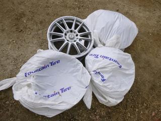 (4) Aluminum Rims, DAI Alloys, 16x7 DAI Radial 5x114.3 ET45 Silver, Used for less than 4,000 KMS, See Document Tab for Work Order Details