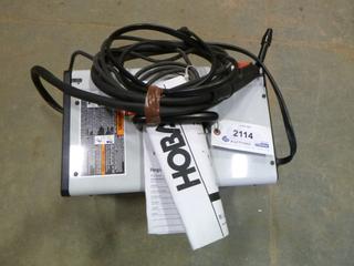 Unused Hobart Handler 125 EZ and H-9B Gun, 115V Gasless Flux-Cord Wired Feed Welder w/ Manual (N-2-1)