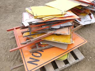 Qty of Misc Construction Signs and Stands (Row 2)