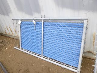 Gate Panel w/ Barb Wire and Privacy Slats, 39 In. x 83 In. (NORTH FENCE)