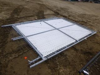 Chain Link Gate w/ Barb Wire and Privacy Slats (NORTH FENCE)