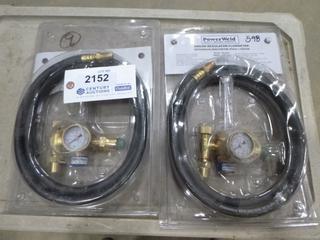 (2) Power Weld Argon Regulator - Flowmeter (F-2)