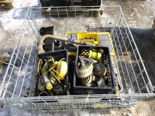 Crate of Assorted Ratchet Straps, Truck Jacks, and Small Hand Tools *Note: Crate Not Included* (East Warehouse)