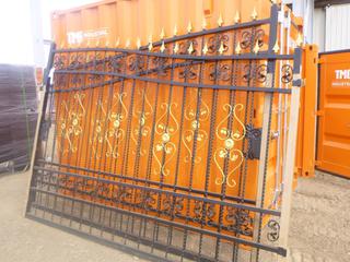 (2) Unused Panel Ornate Steel Driveway Gate, Each Panel 117 In. x 89 In. (NORTH FENCE)