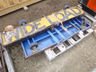 Steel Industrial Platform Cart, C/w Wide Load Sign (NORTH FENCE)