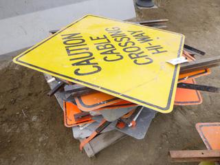 Qty of Misc Construction Signs and Stands (Row 2)