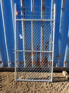 Galvanized Gate w/ 3 Row Barbwire Top, 15 Ft. x 6 Ft., 1 5/8 In. Frame (Row 4)