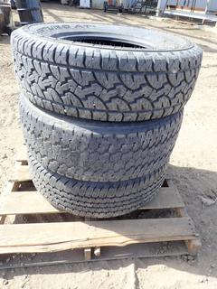 (1) Adventuro GT Radial LT275/70R18 Tire, (1) Goodyear Wrangler LT275/70R18 Tire w/ Rim, (1) Continental LT275/70R18 Tire w/ Rim