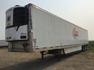 2016 Utility 53' T/A Refrigerated Van Trailer c/w Thermo King Reefer, Unit # 1593, VIN 1UYVS2531GM380906.