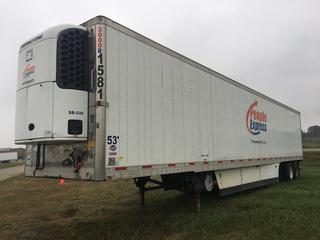 2015 Utility 53' T/A Refrigerated Van Trailer c/w Thermo King Reefer, Unit # 1581, VIN 1UYVS2530FM144214.